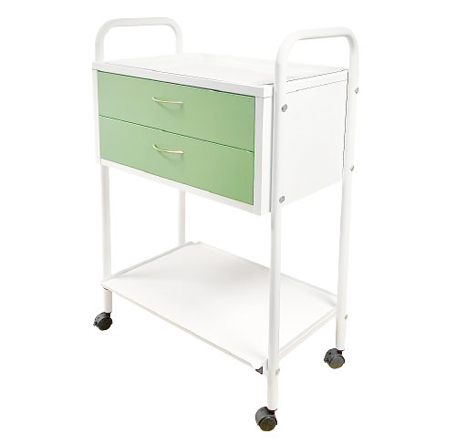 Столик СМ-3-3 tandem маніпуляційний, на опорах, 2 скляні полиці ТМ ОМЕГА